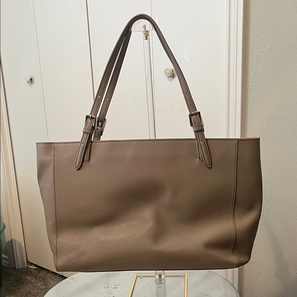 Tory Burch York Buckle Tote Bag in Saffiano Leather and a Grey/Taupe Color Purse - Picture 2 of 14
